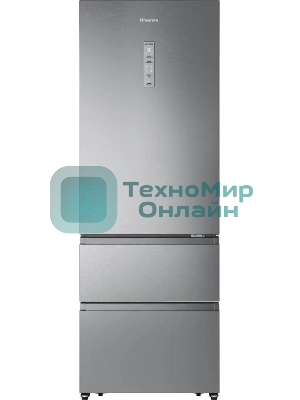 Холодильник Hisense RT641N4ACE серый, двухкамерный, 366/169, морозилка снизу, No Frost