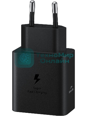 Сетевое зарядное устройство Samsung 45W (USB Type-C порт, кабель USB Type-C в комплекте), черное