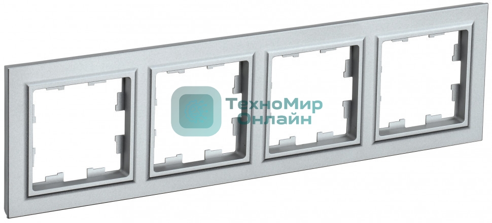 Рамка 4-местная IEK BRITE РУ-4-БрА (BR-M42-K47) алюминий
