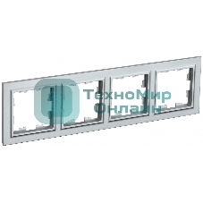 Рамка 4-местная IEK BRITE РУ-4-БрА (BR-M42-K47) алюминий