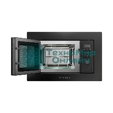 Встраиваемая микроволновая печь Kuppersberg HMW 621 B, объем 20 л, мощность 800 Вт, 5 уровней мощности, гриль, 8 автоматических программ, размораживание, кнопочное управление/утапливаемый поворотный переключатель, черный