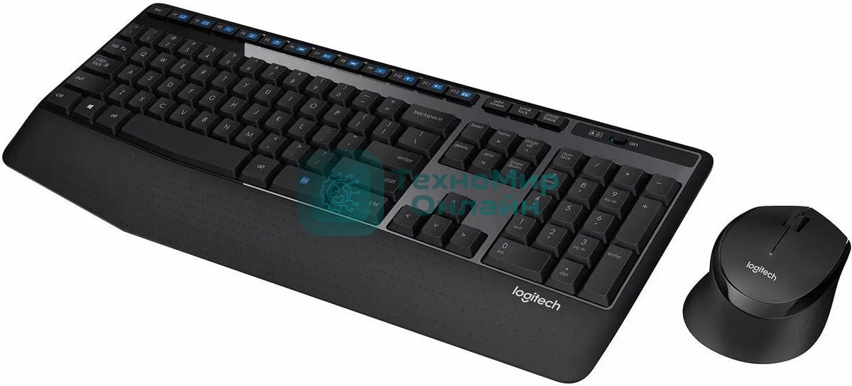 Комплект клавиатура+мышь Logitech MK345 беспроводной, USB, 1000 DPI, чёрный/серый