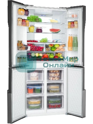 Холодильник Hansa FY418.3DFXC нержавеющая сталь трехкамерный 274/144л морозилка снизу