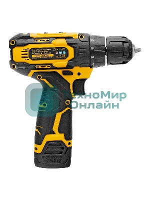 Дрель-шуруповерт Denzel CDQ-12, 12 В, 1,5 Ач, 30 Нм, щеточный