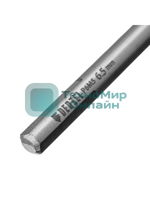 Сверло спиральное по металлу Denzel 6,5 х 148 мм, Р6М5, Golden Tip, удлиненное