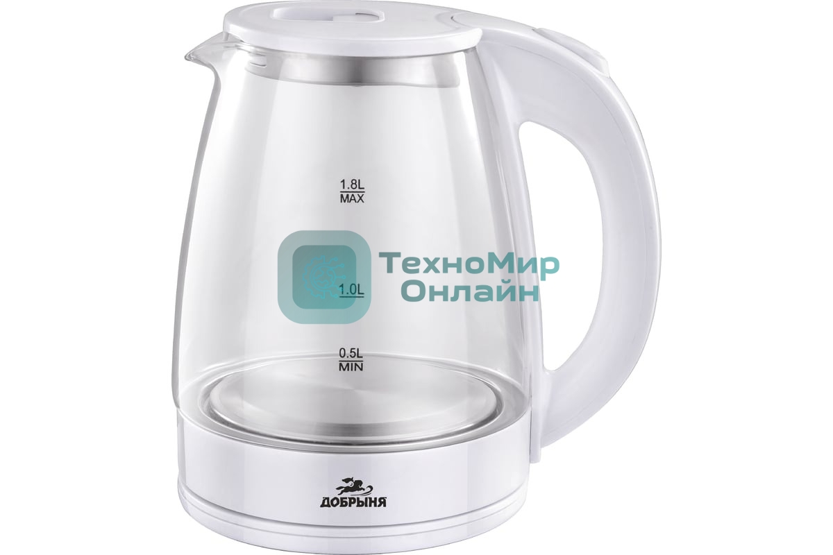 Чайник Добрыня DO-1254W белый, 1.8 л, 1.8кВт
