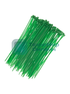 Хомуты Сибртех 150 х 2,5 мм, пластиковые, зеленые, 100 шт.