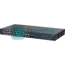 Коммутатор Dahua DH-CS4228-24GT-240 (L2) 26x1Gbит/с 2xКомбо(1000BASE-T/SFP) 24PoE 265W управляемый