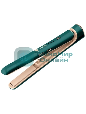 Выпрямитель для волос Leonord LE-1203W беспроводной, зеленый/золотистый, 20 мм, 200 °C, 4 режима