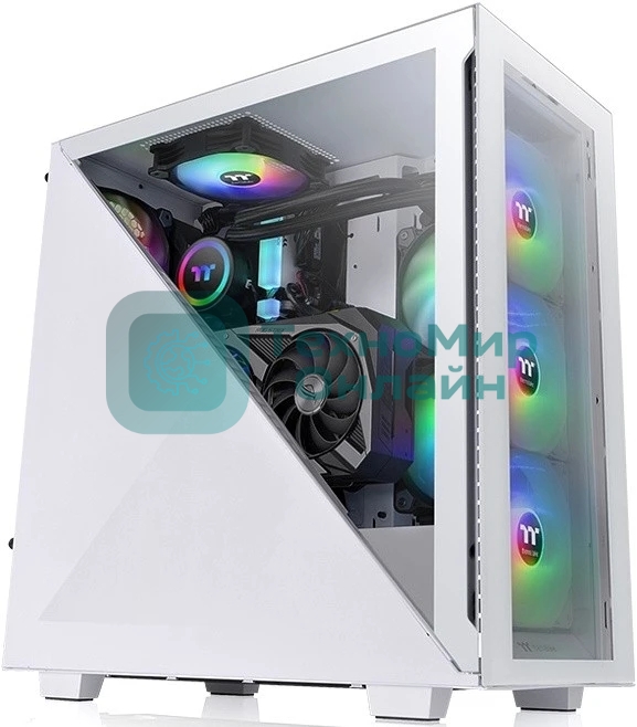 Компьютерный корпус Thermaltake Divider 300 TG ARGb белый без БП ATX 2x120мм 2xUSB 3.0 audio front door bott PSU