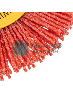 Щетка для УШМ Denzel 100 мм, плоская, нейлоновая щетина, посадка 22,2 мм