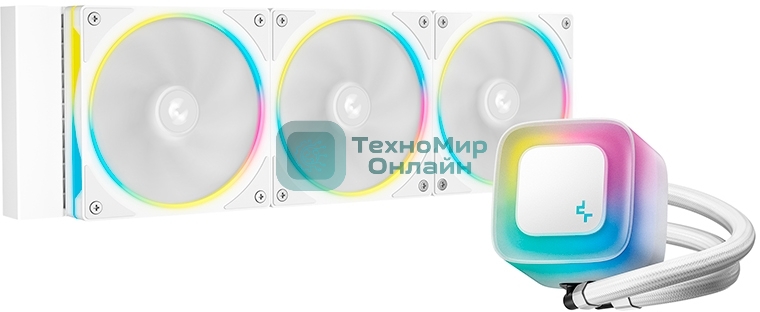 Система жидкостного охлаждения Deepcool LE360 PRO Wh ARGb Soc-AM5/AM4/1200/1700/1851 белый 4-pin 19-33dB Al 300W 1817gr Ret (R-LE360PRO-WHAMMC-G-1)