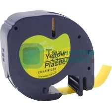 Картридж ленточный Cactus CS-LT-91202 черный шрифт, желтый фон (12 мм, 4 м) для Dymo Letra Tag LT-100H