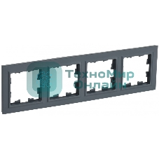 Рамка 4-местная IEK BRITE РУ-4-БрГ графит