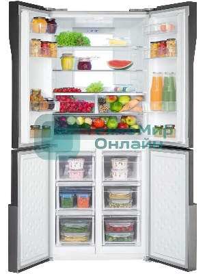 Холодильник Hansa FY418.3DFXC нержавеющая сталь трехкамерный 274/144л морозилка снизу