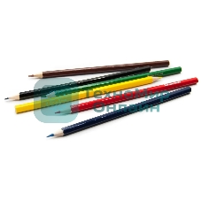 Карандаши цветные Silwerhof Веселые друзья 2.65мм, шестигранный профиль, дерево, ассорти, 6 цветов, коробка с европодвесом