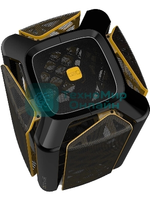 Компьютерный корпус без блока питания Geometric Future Model 2 The Ark, Mini-Tower, no fans, 3xUSB-A 3.0, 1xUSB 3.2 Type-C, mATX, mITX Black/Gold