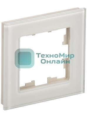 Рамка 1-мест. IEK BRITE РУ-1-2-БрВа стекло ванильный