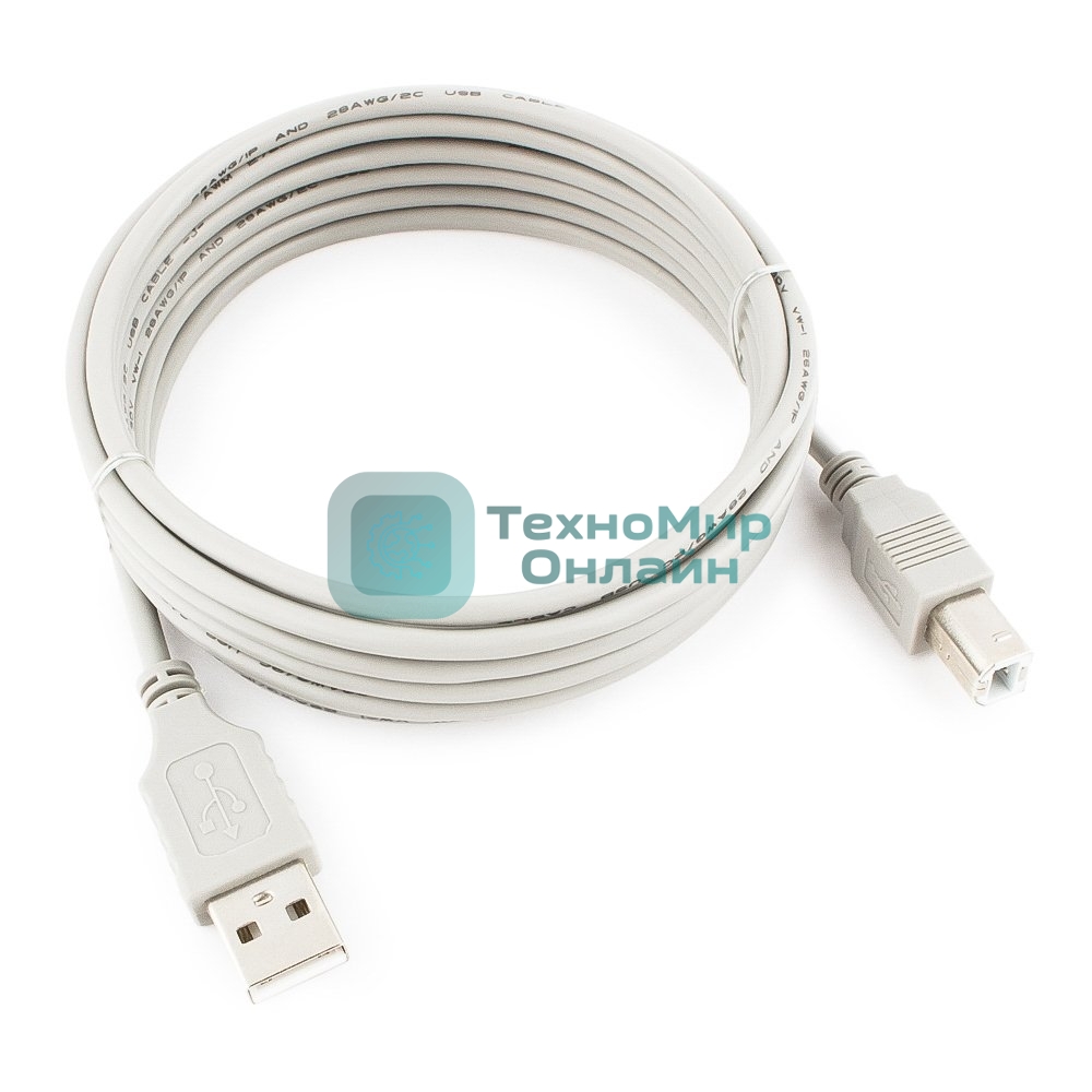Кабель USB2.0 Cablexpert CC-USB2-AMBM-10-N, AM/BM, медь, 3.0м, пакет