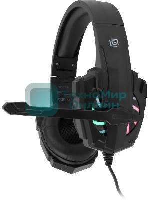 Гарнитура проводная с микрофоном Оклик HS-L355G черный 1.8м мониторные оголовье (1939807)