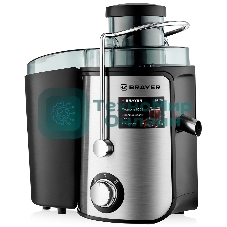 Соковыжималка BRAYER BR1711 серебристый, центробежная, 800 Вт, 500 мл, механическое