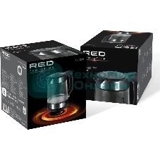 Чайник электрический Red Solution evolution RK-G20 1.7л. 2200Вт черный корпус: нерж.сталь/стекло (RK-G20)