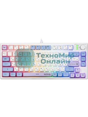 Клавиатура проводная игровая Defender Novis GK-318 RU,бел/гол,80кн+FN,радуж,1.5м