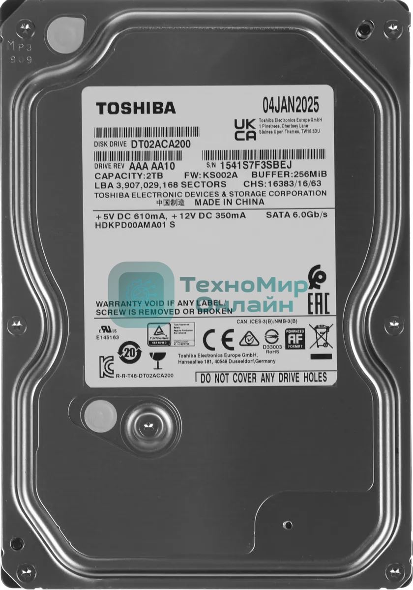 Жесткий диск Toshiba Surveillance HDD 3.5
