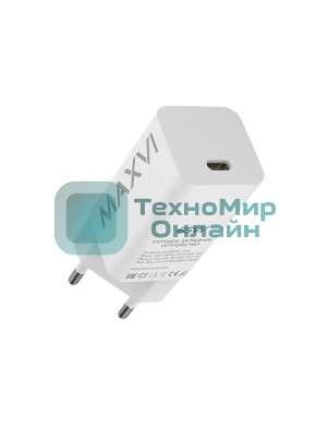 Сетевое зарядное устройство Maxvi A481GN mini 65W, USB-C, белый