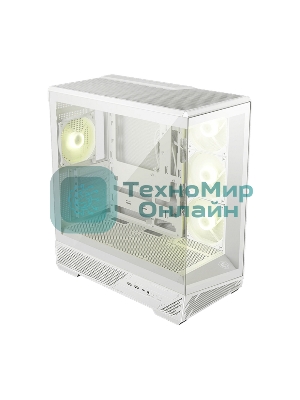 Компьютерный корпус MSI MAG PANO 130R PZ White 2xUSB 3.2 Gen 1, 1xUSB 3.2 Gen2 Type-C, 3x120мм ARGB Reverse Blade Fan, 1x120мм ARGB Fan, 1 to 3 Fan PWM Splitter, Tempered Glass Window