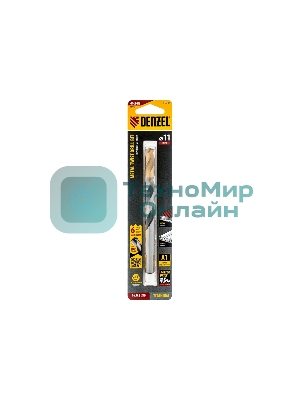Сверло спиральное по металлу Denzel 11 x 142мм, Р6М5, Golden Tip, многогранная заточка