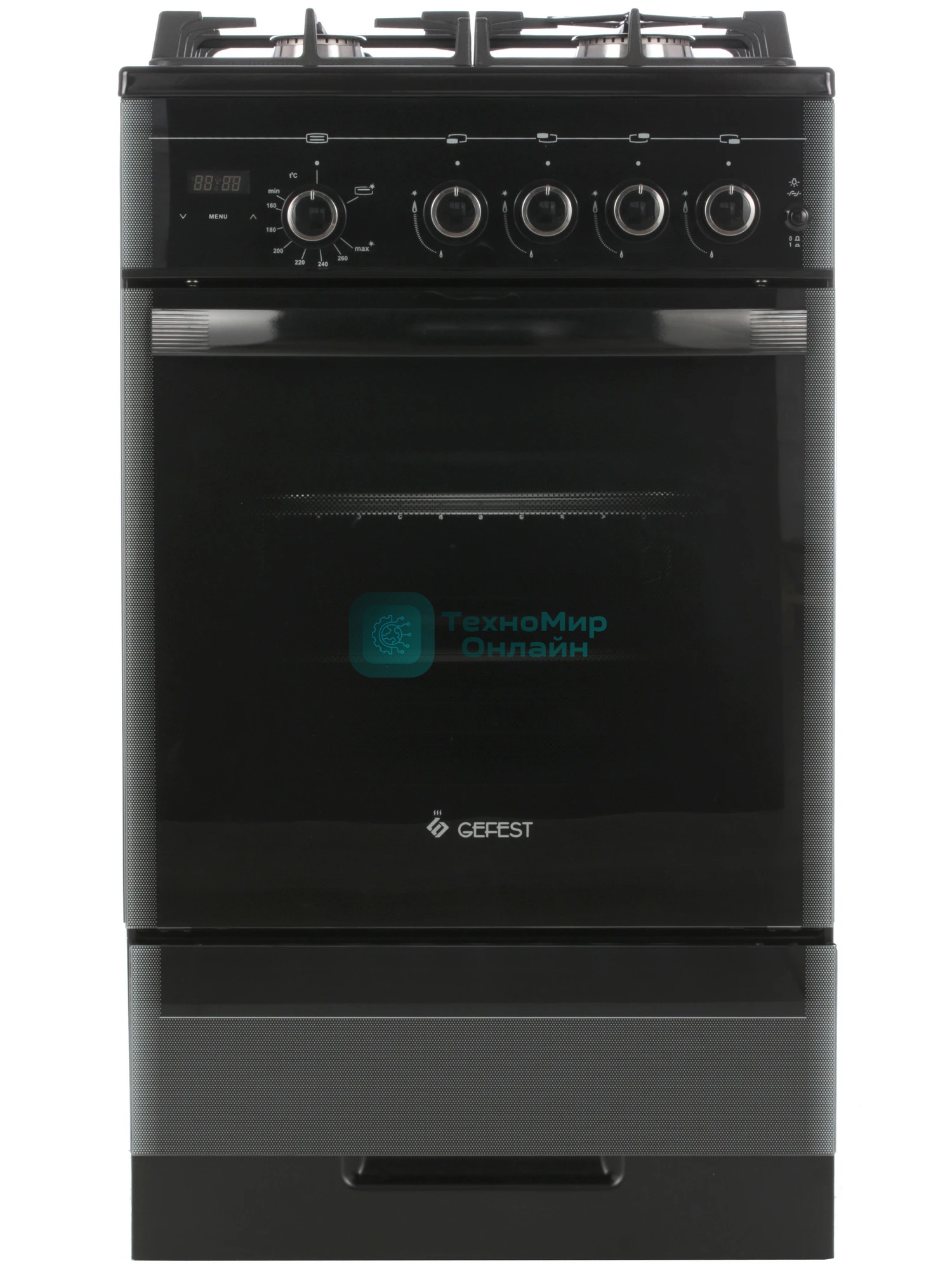 Плита газовая Gefest ПГ 5500-03 0044 черный, конфорок 4 шт, духовка 52 л, 50 см x 85 см x 58.5 см