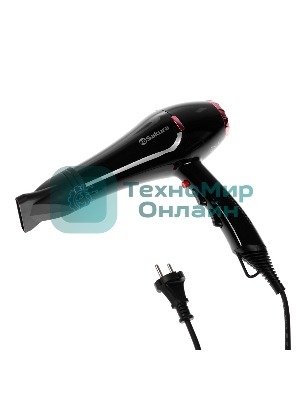 Фен SAKURA SA-4047BK Professional черный/розовое золото, 2000 Вт