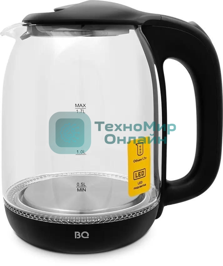 Чайник электрический BQ KT1830G, 2200Вт, 1.7л, черный