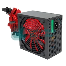 Блок питания Ginzzu PC600 Red, 600Вт, 80 PLUS, 140мм, черный/красный