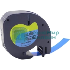 Картридж ленточный Cactus CS-LT-91205 черный шрифт, синий фон (12 мм, 4 м) для Dymo Letra Tag LT-100H