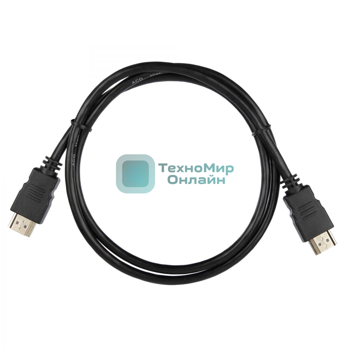 Кабель ACD-DHHM1-10B HDMI 1.4, Golden Plated,19m/19m, черный, 1м