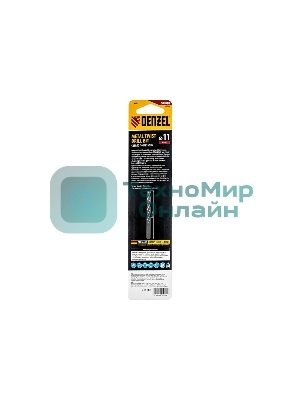 Сверло спиральное по металлу Denzel 11 x 142мм, Р6М5, Golden Tip, многогранная заточка