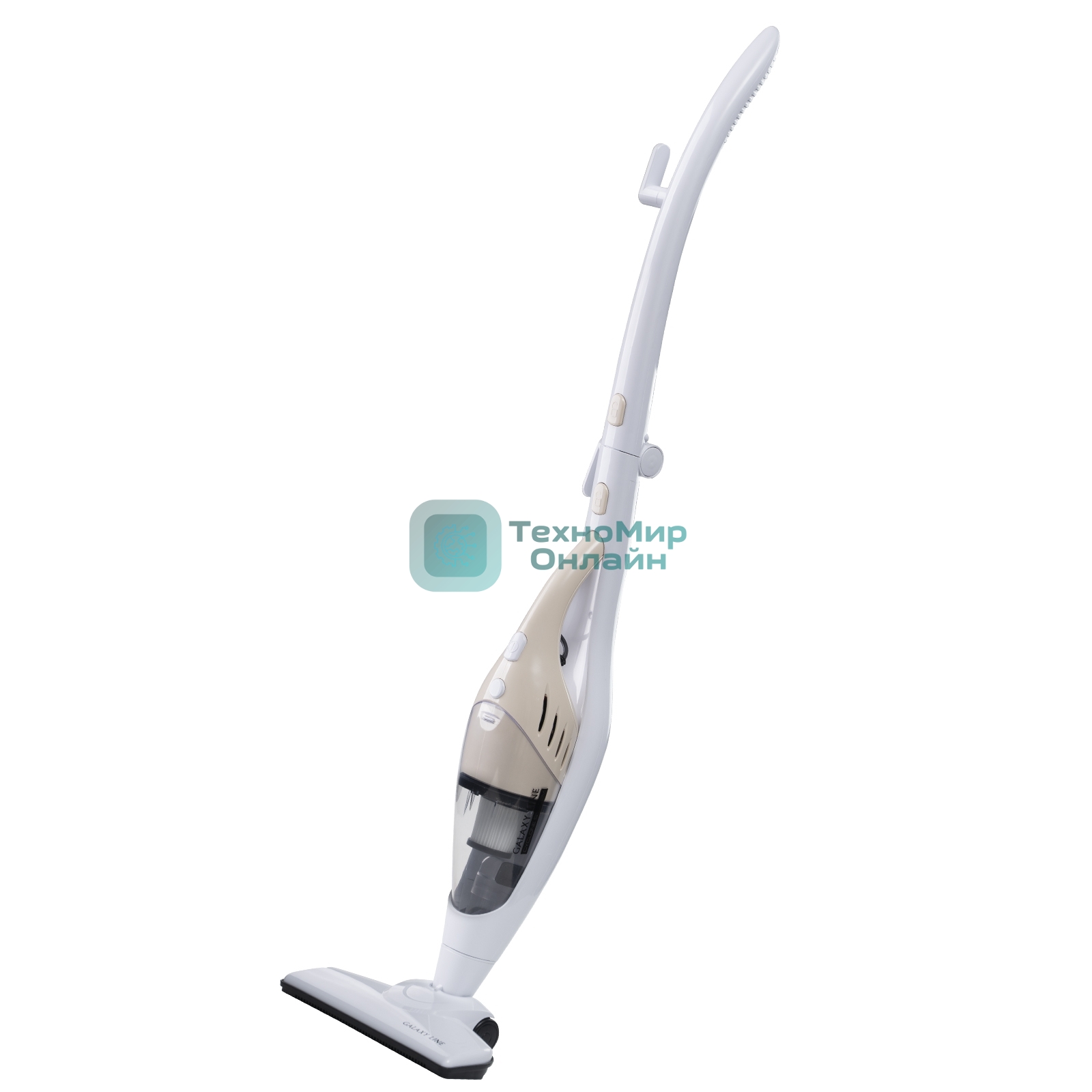 Пылесос вертикальный Galaxy GL 6225 белый, питание от сети, 150 Вт, уборка сухая, пылесборник 0.8 л