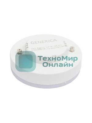 Лампа светодиодная GENERICA LL-T80-15-230-65-GX53-G T80 15Вт таблетка 6500К GX53 230В