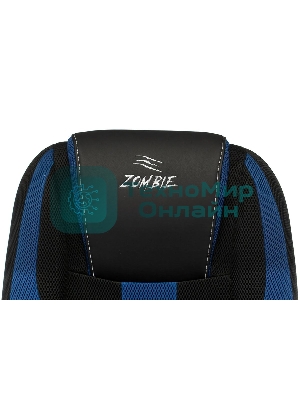 Кресло игровое Zombie 9 черный/синий, искусст.кожа/ткань, крестовина пластик