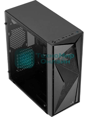 Компьютерный корпус Aerocool/Formula Glider Cosmo V1 без БП, ATX, боковое окно (закаленное стекло), черный
