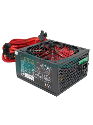 Блок питания Ginzzu PC600 Red, 600Вт, 80 PLUS, 140мм, черный/красный