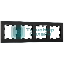 Рамка 4-местная IEK BRITE РУ-4-1-БрЧ (BR-M42-M-K02) металл черный