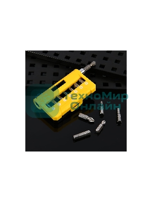 Набор бит 14 шт c держателем Deli DL251201 (SL4,SL5,SL6,PH0,PH1,PH2,PH3,T15,T20,T25,H5,H6,PZ1,PZ2), сталь S2, пласт.держатель