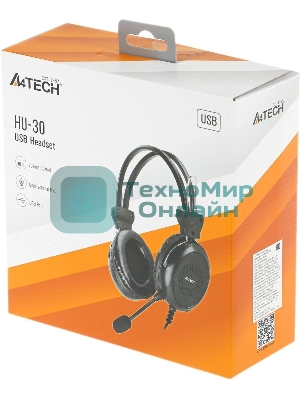 Гарнитура A4Tech HU-30 чёрный, проводная
