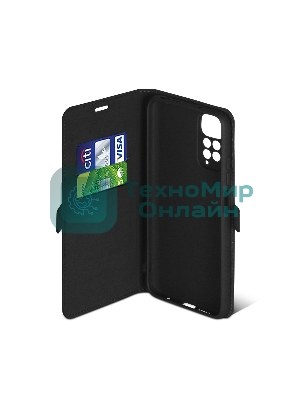 Чехол (флип-кейс) DF для Xiaomi Redmi Note 11/11s xiFlip-75 черный (DF XIFLIP-75 (BLACK))