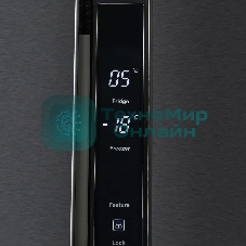 Холодильник Hyundai CS4505F черная сталь двухкамерный Side by Side 271/165л морозилка сбоку