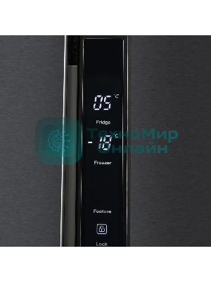 Холодильник Hyundai CS4505F черная сталь двухкамерный Side by Side 271/165л морозилка сбоку