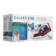 Утюг Galaxy Line GL 6108 бордовый/белый, 2400 Вт, 50 г/мин, 230 г/мин, 500 мл